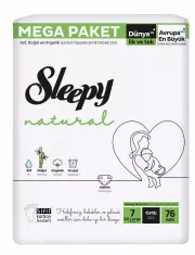 Sleepy Natural Mega Paket Bebek Bezi 7 Numara Xxlarge 76 Adet