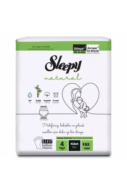 Sleepy Natural 4 Numara Maxi 192'li Külot Bez