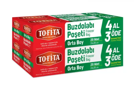 TO-Fİ-TA Buzdolabı Poşeti 4 Al 3 Öde Orta Boy