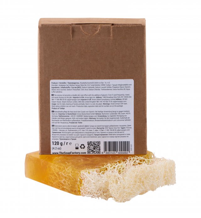 The Soap Factory Natürliche Kürbisfaser Luffa-Seife KOKOSNUSS 120 g