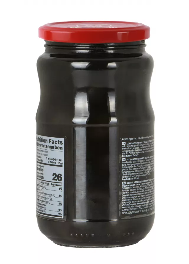 The Mill Fit Ganze Schwarze Oliven 350 g Glas